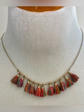 Raja Multicolor Tassel Fringe Necklace - World Finds